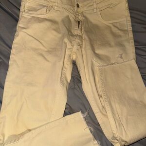 Zara Men's Slim Jeans in light yellow